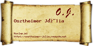 Osztheimer Júlia névjegykártya